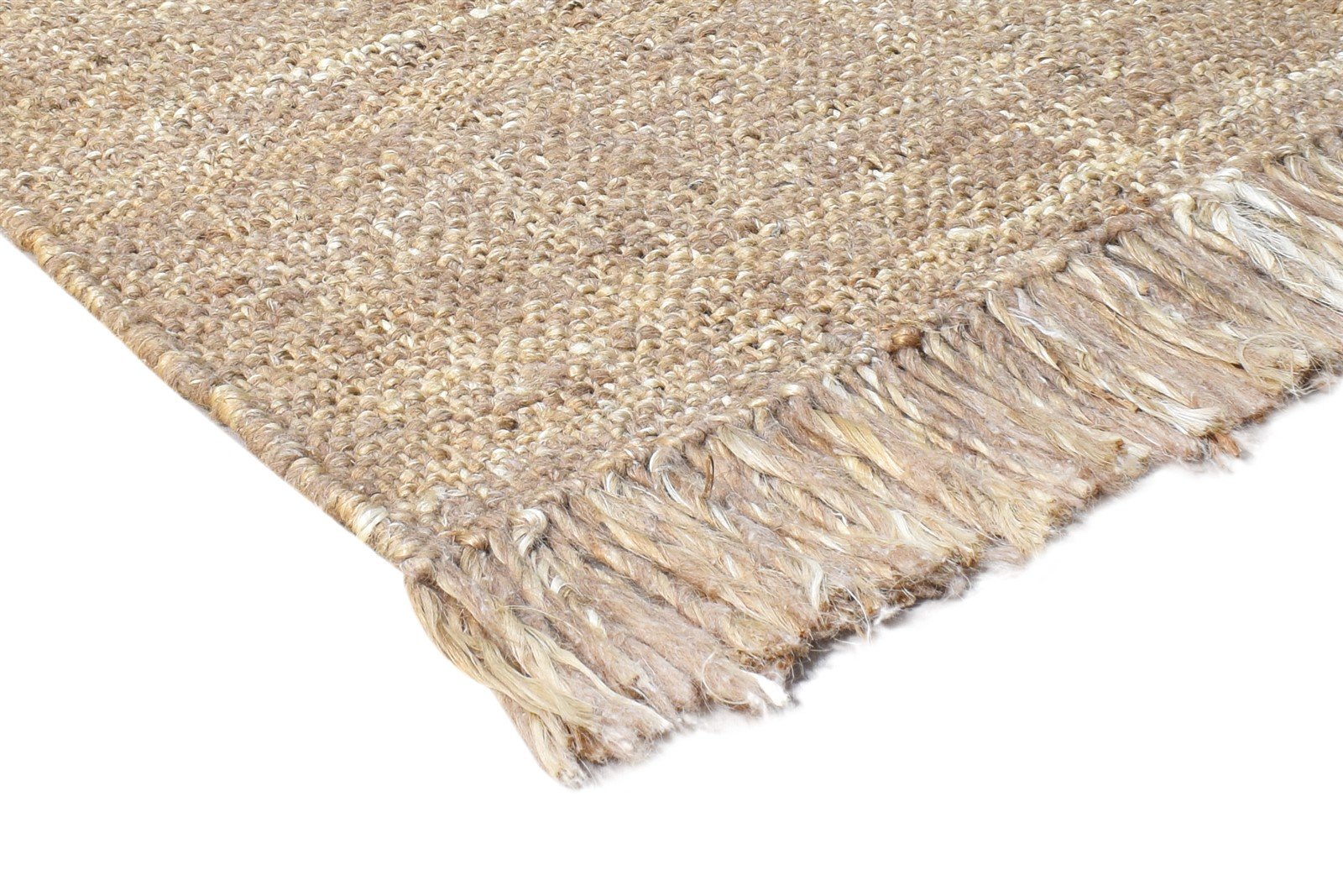 2' X 3' Rug Wool / Jute Brown Modern Flatweave Scandinavian Solid Small Carpet 