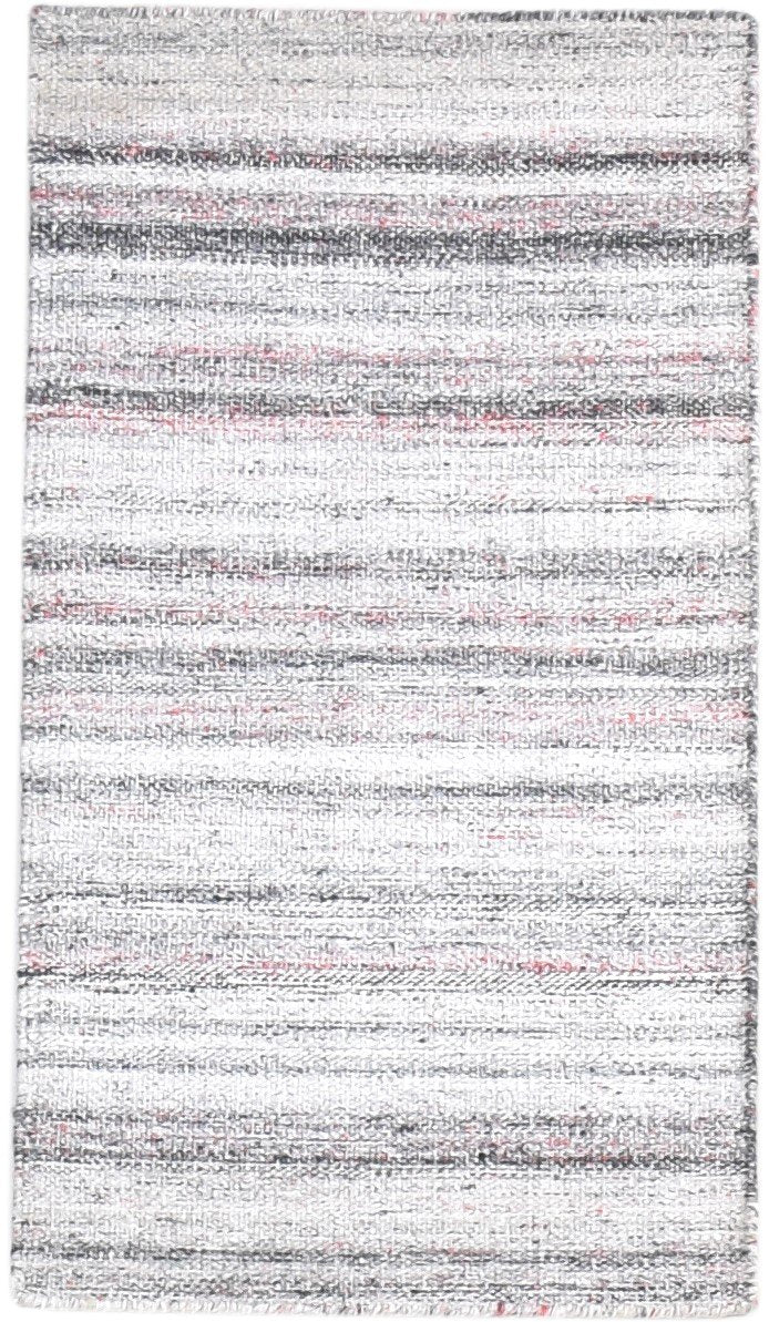 2' X 4' Rug Pet Yarn Grey Modern Flatweave Scandinavian Striped Small Carpet 