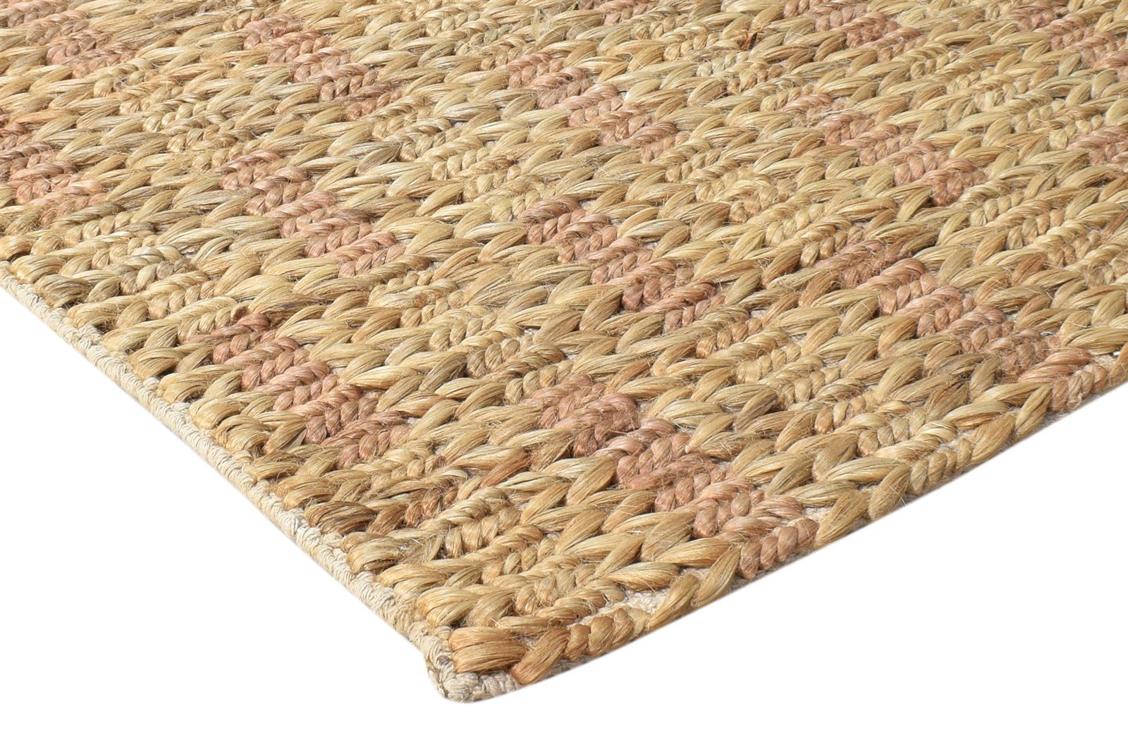 Hand-Hooked Beige Jute Rug 2' X 4' Modern Scandinavian Abstract Small Carpet 