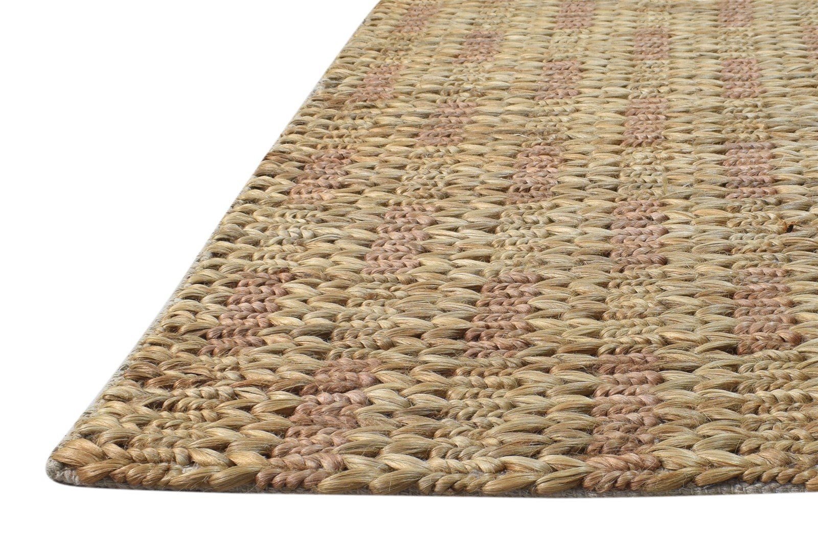 Hand-Hooked Beige Jute Rug 2' X 4' Modern Scandinavian Abstract Small Carpet 