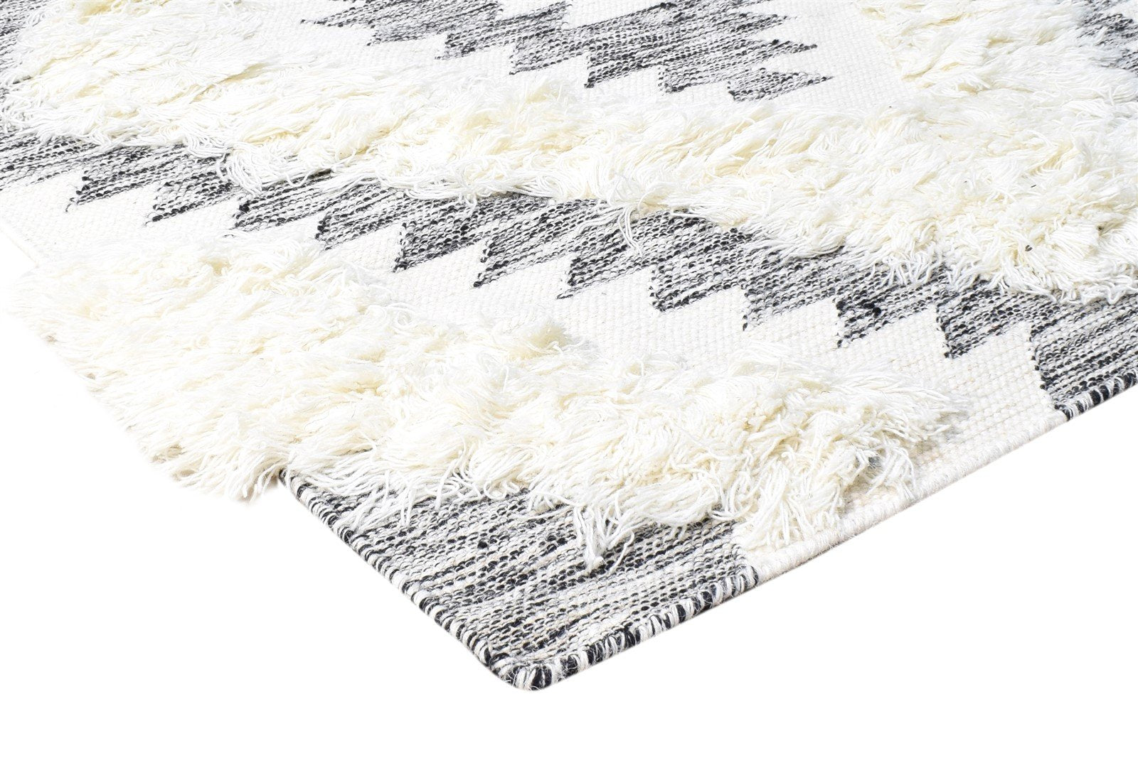 Hand Woven Cream Wool Rug 4' X 5' Modern Moroccan Modern Room Size Carpet 