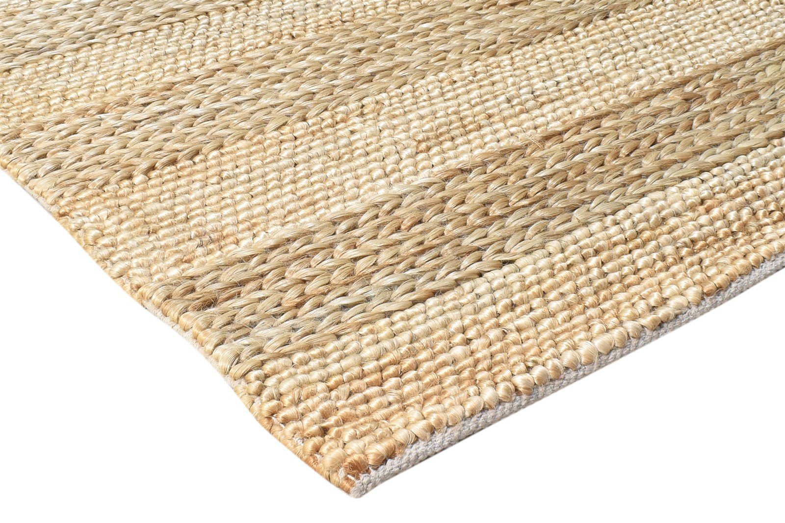 Beige Jute Rug 3' X 5' Modern Hand-Hooked Scandinavian Solid Room Size Carpet 