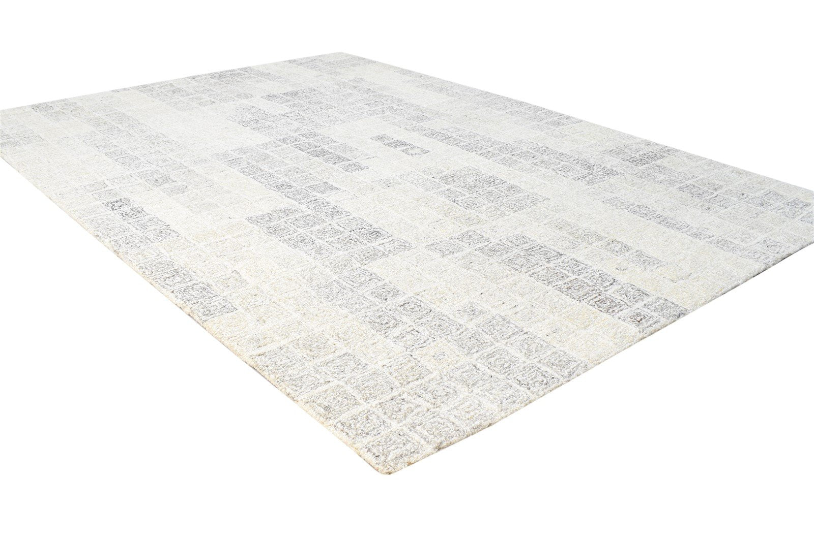 4' X 6' Rug Wool Cream Modern Hand Tufted Scandinavian Abstract Room Size Carpet 