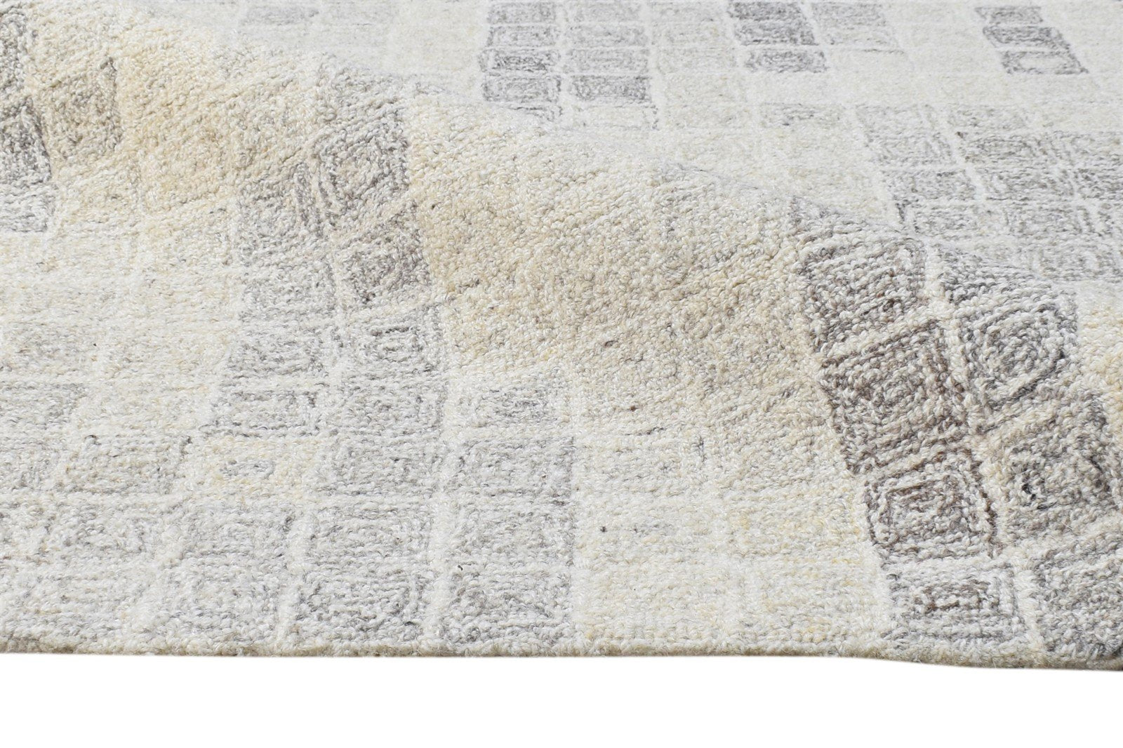 4' X 6' Rug Wool Cream Modern Hand Tufted Scandinavian Abstract Room Size Carpet 