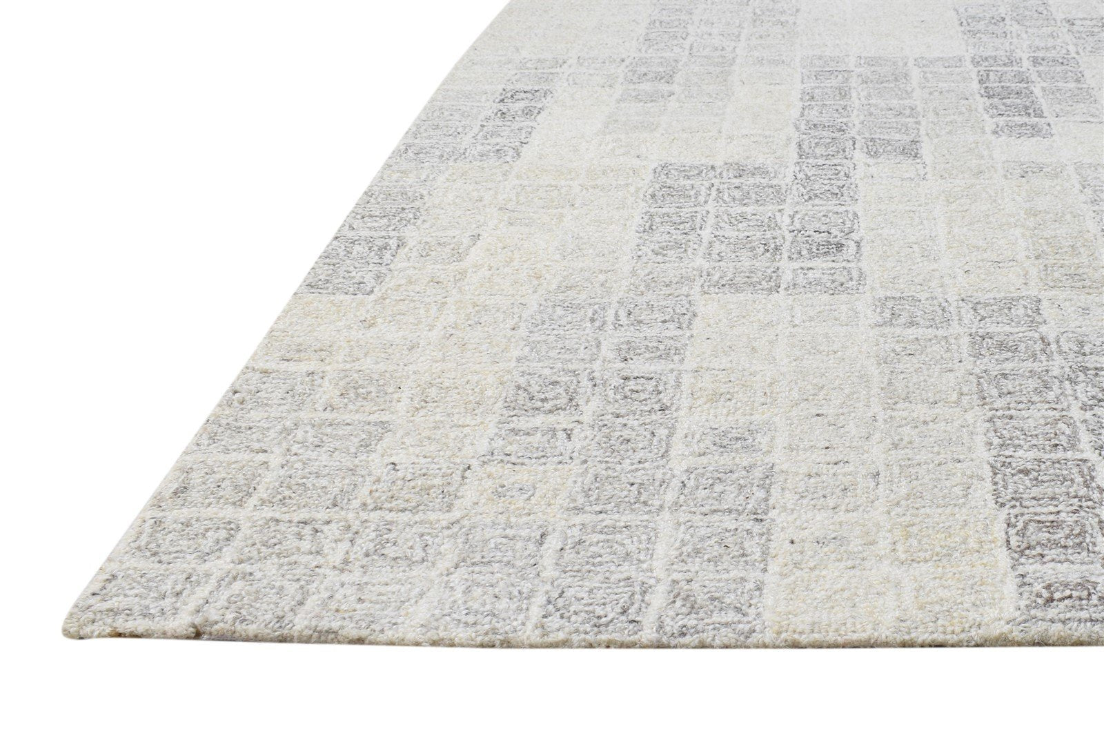 4' X 6' Rug Wool Cream Modern Hand Tufted Scandinavian Abstract Room Size Carpet 