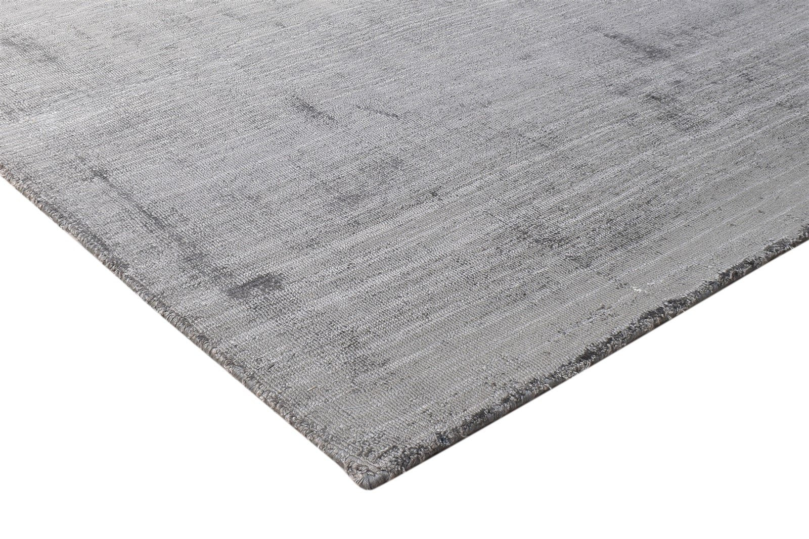 Silk Dark Grey Rug 5' X 8' Modern Handloom Scandinavian Solid Room Size Carpet 