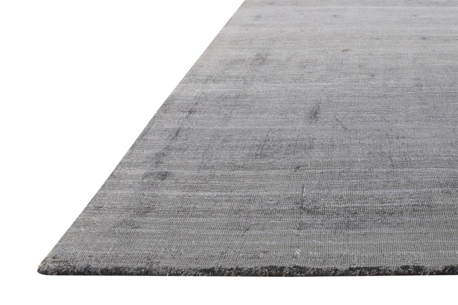 Silk Dark Grey Rug 5' X 8' Modern Handloom Scandinavian Solid Room Size Carpet 