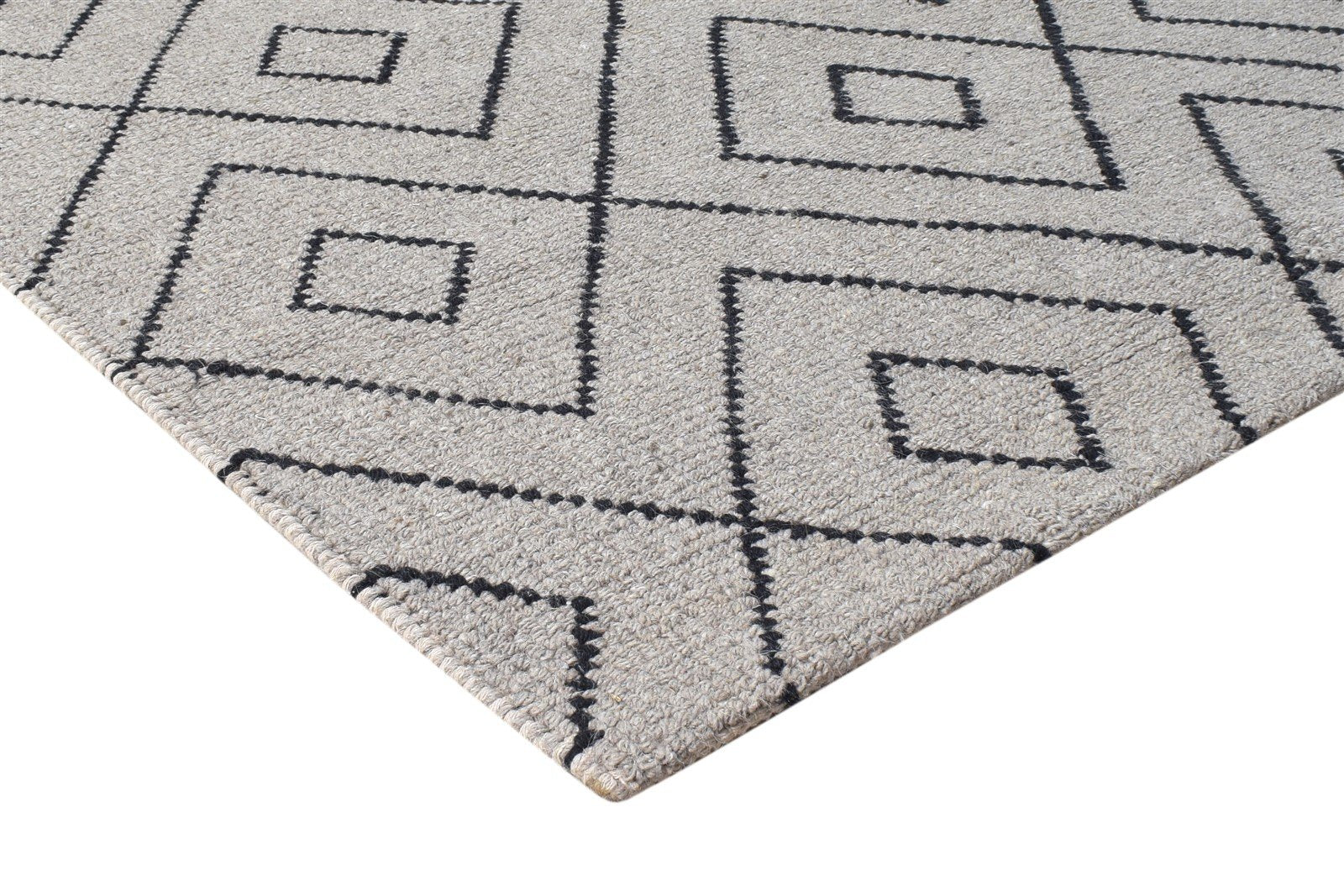 7' X 10' Rug Wool Grey Modern Hand-Hooked Moroccan Modern Large Carpet 