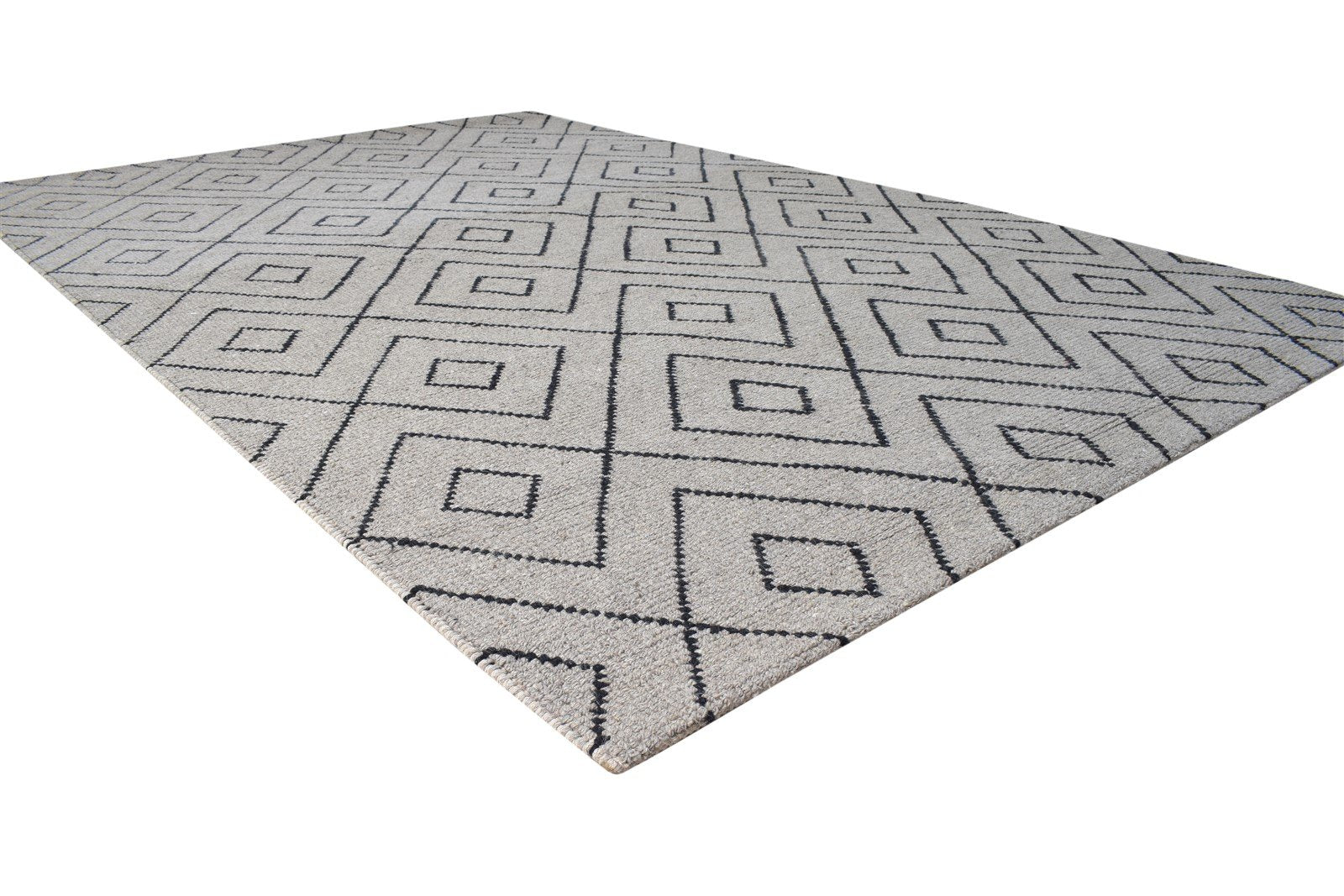 7' X 10' Rug Wool Grey Modern Hand-Hooked Moroccan Modern Large Carpet 