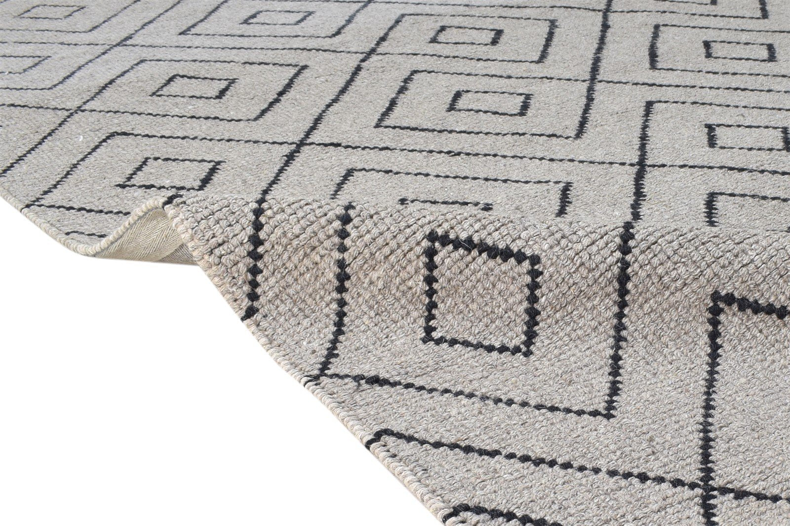 7' X 10' Rug Wool Grey Modern Hand-Hooked Moroccan Modern Large Carpet 