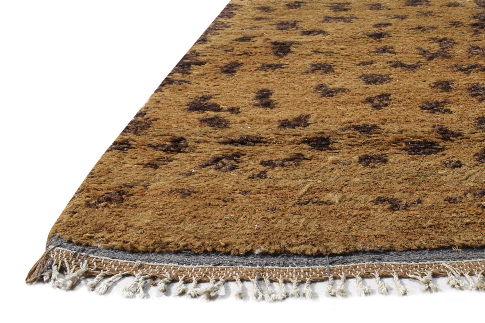 Brown Hemp Rug 2' X 3' Modern Hand Knotted American Abstract Small Carpet 