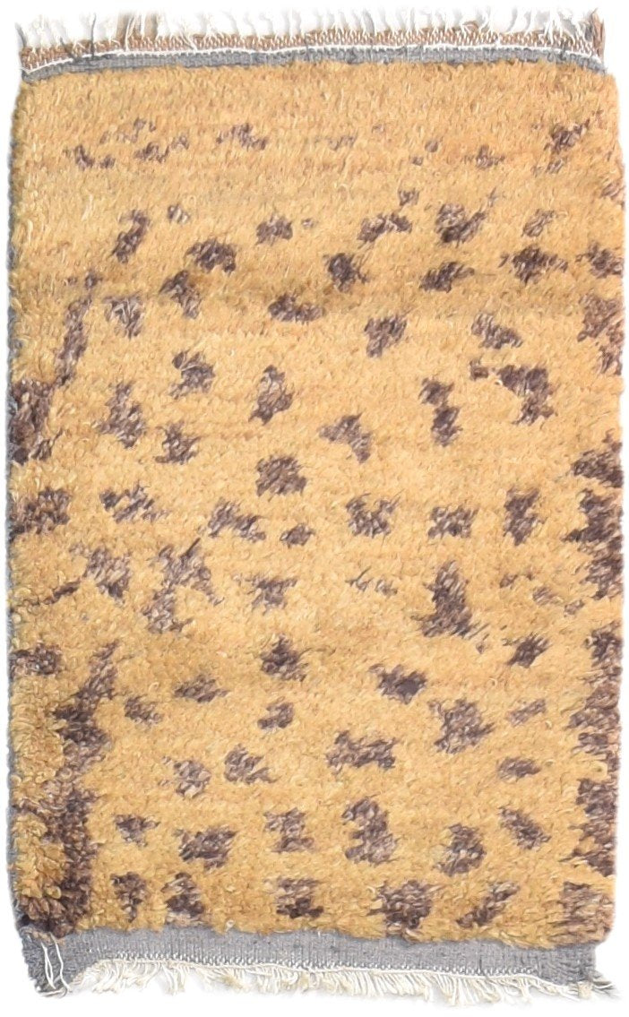 Brown Hemp Rug 2' X 3' Modern Hand Knotted American Abstract Small Carpet 