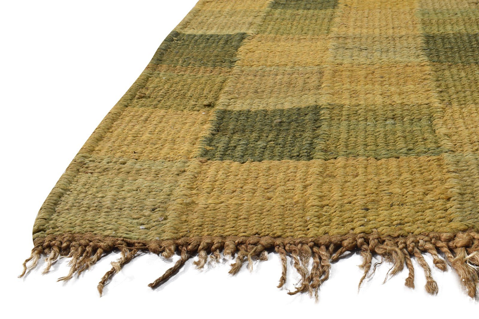 Hemp Green Rug 2' X 3' Modern Flatweave Scandinavian Geometric Small Carpet 