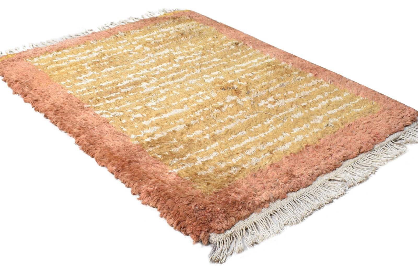 Brown Hemp Rug 2' X 3' Modern Hand Knotted Scandinavian Bordered Small Carpet 