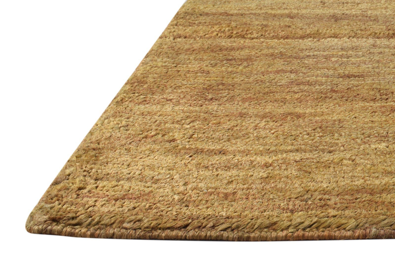 Hemp Brown Rug 2' X 3' Modern Hand Knotted Scandinavian Solid Small Carpet 