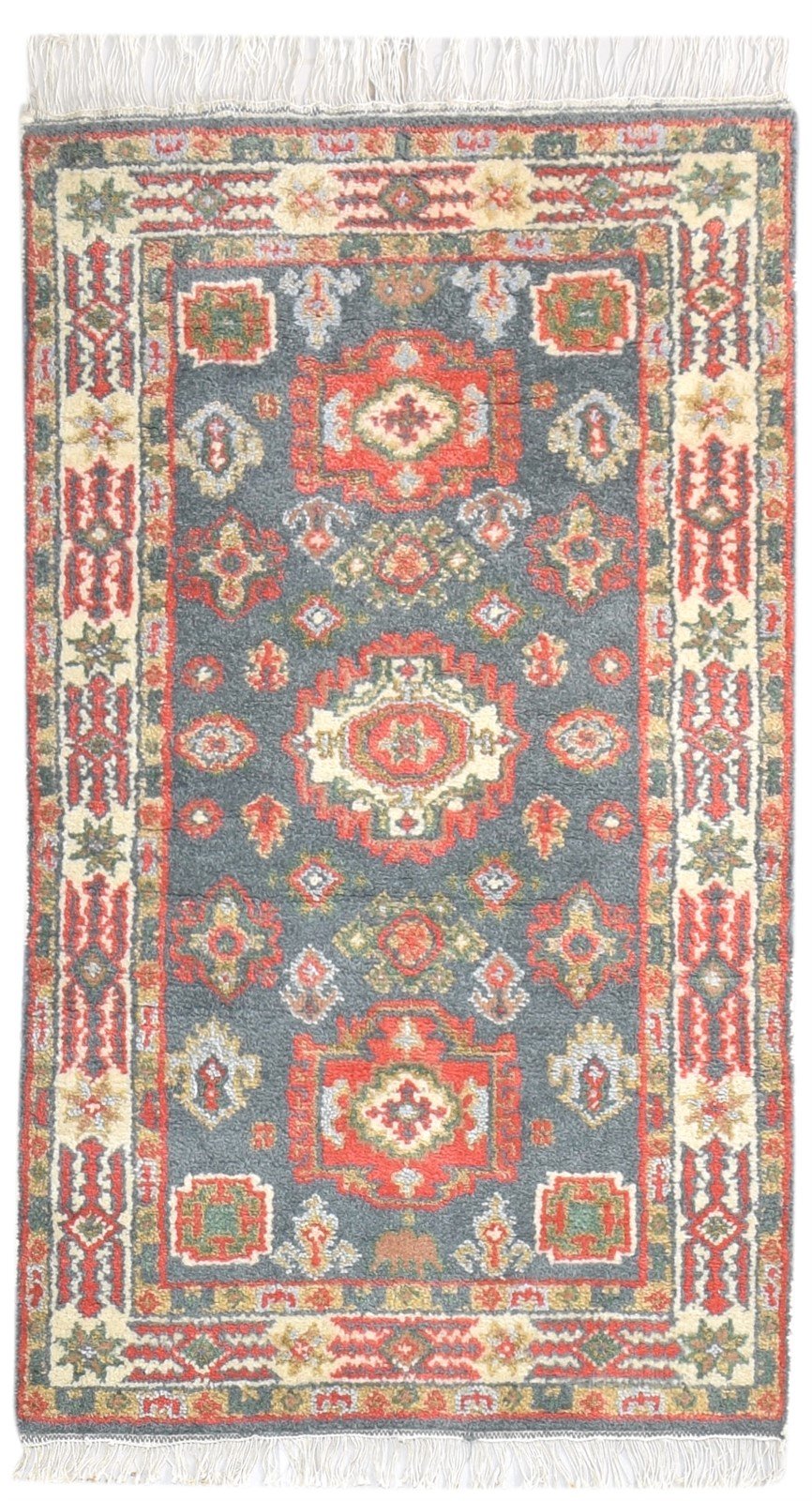 Wool Blue Rug 3' X 5' Persian Hand Knotted Kazak Oriental Room Size Carpet 