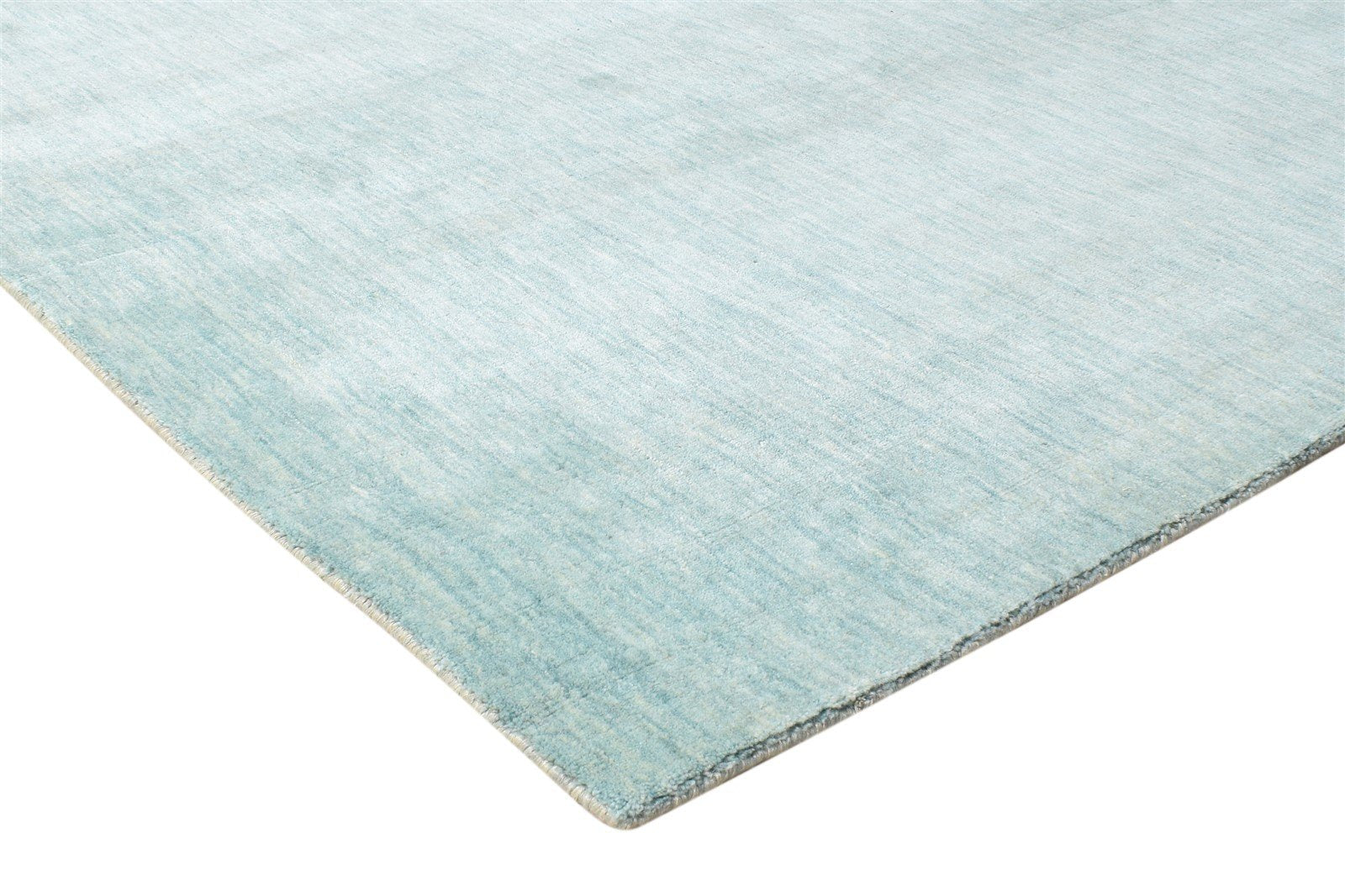 Blue Wool Rug 5' X 8' Modern Hand Woven Scandinavian Solid Room Size Carpet 