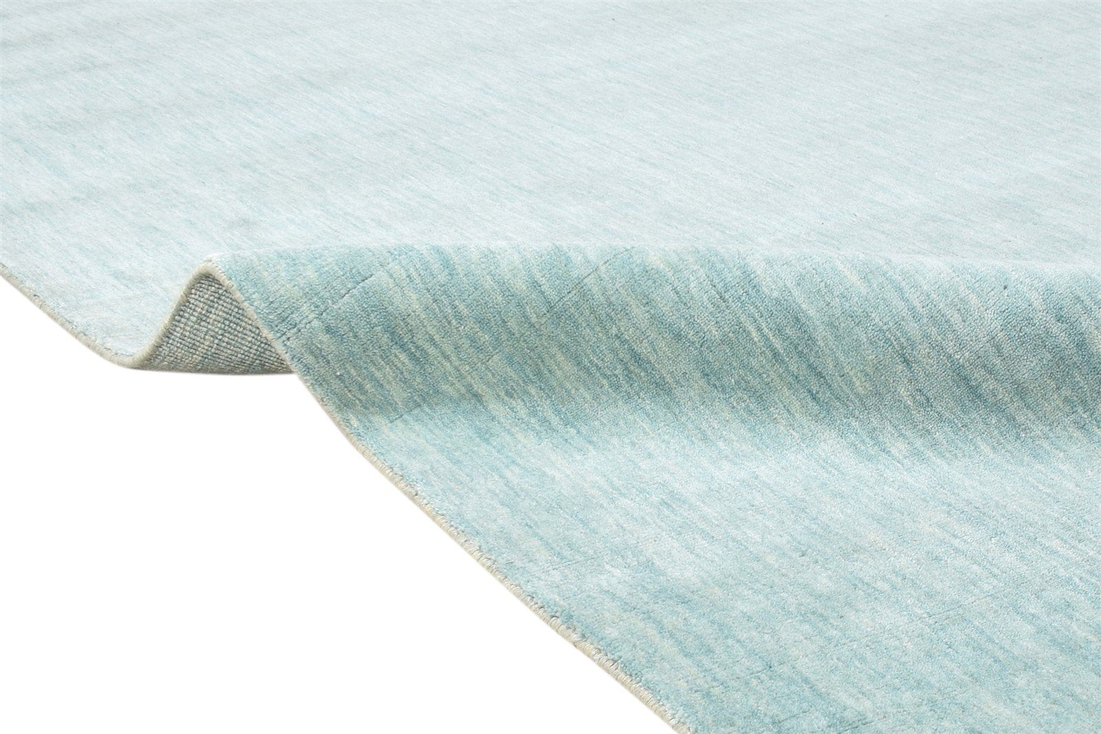 Blue Wool Rug 5' X 8' Modern Hand Woven Scandinavian Solid Room Size Carpet 