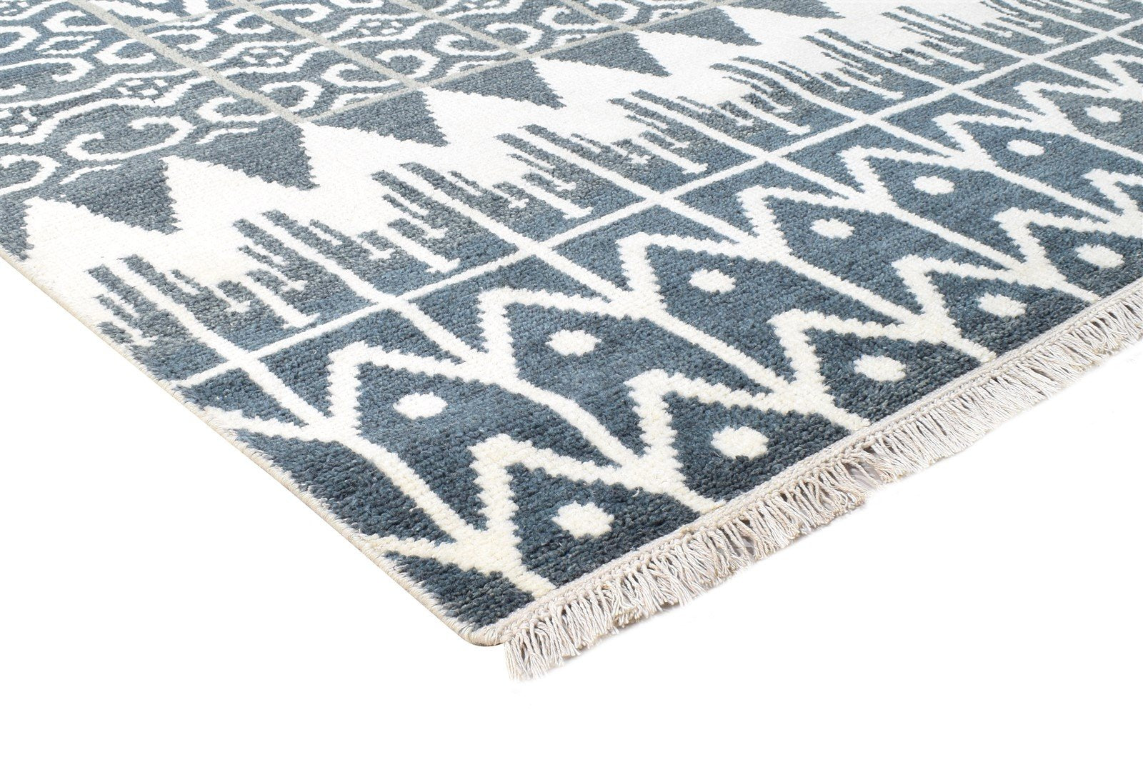 Hand Knotted Charcoal Wool Rug 6X9 Modern Scandinavian Nordic Room Size Carpet 