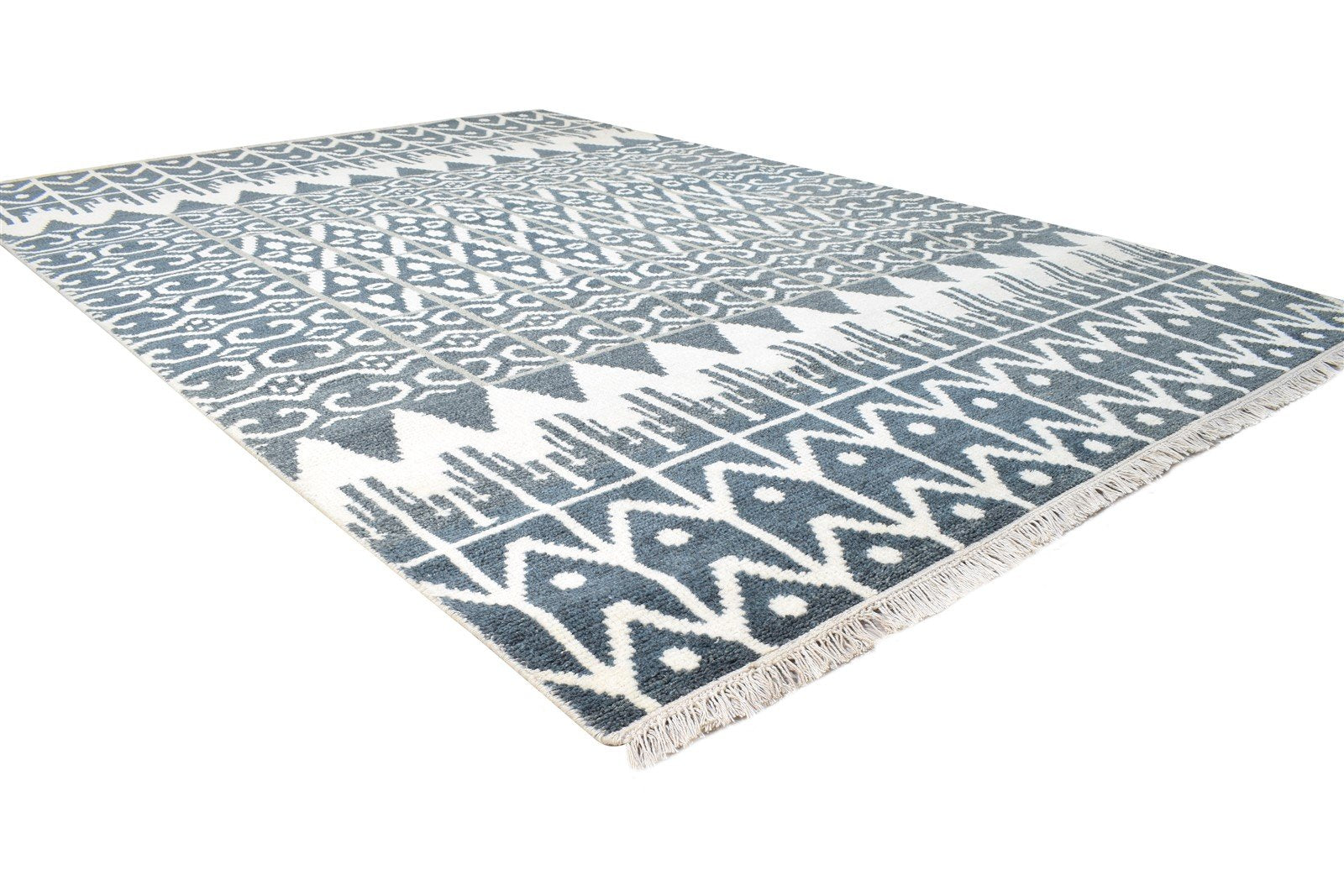 Hand Knotted Charcoal Wool Rug 6X9 Modern Scandinavian Nordic Room Size Carpet 