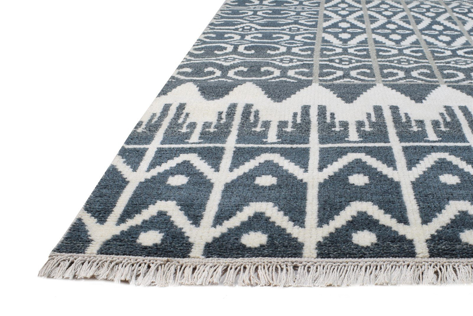 Hand Knotted Charcoal Wool Rug 6X9 Modern Scandinavian Nordic Room Size Carpet 