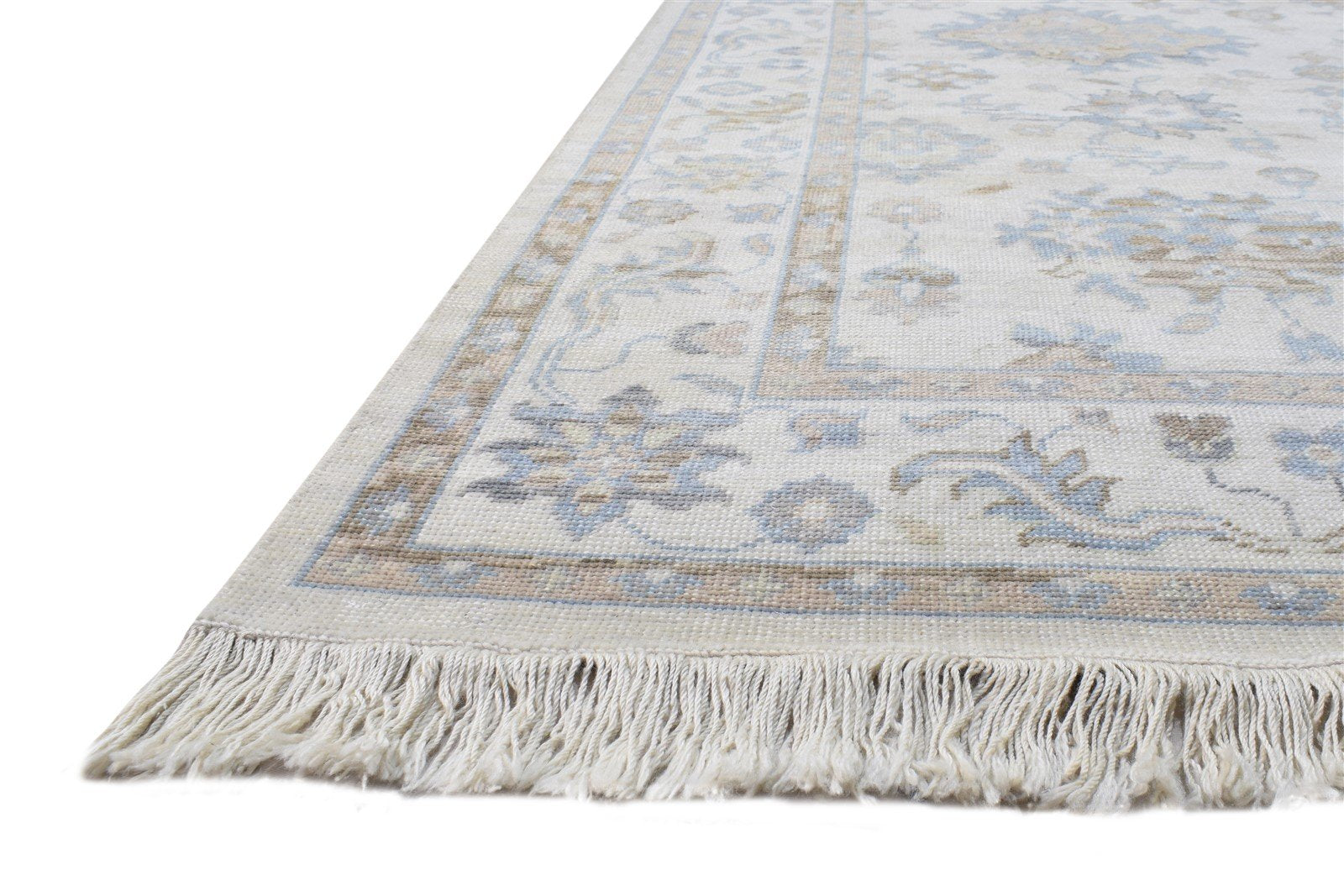 8' X 10' Rug Wool Cream Persian Hand Knotted Oushak Oriental Large Carpet 