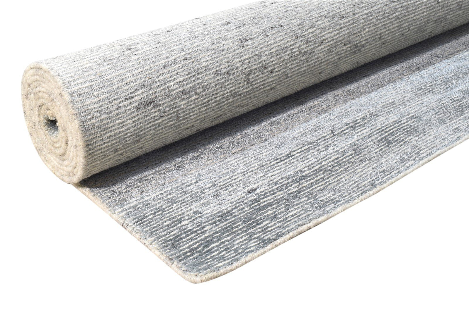Wool / Silk Grey Rug 9X12 Modern Hand Knotted Scandinavian Solid Large Carpet  Area Rug 
