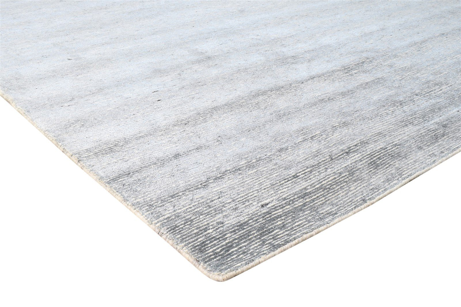 Wool / Silk Grey Rug 9X12 Modern Hand Knotted Scandinavian Solid Large Carpet  Area Rug 