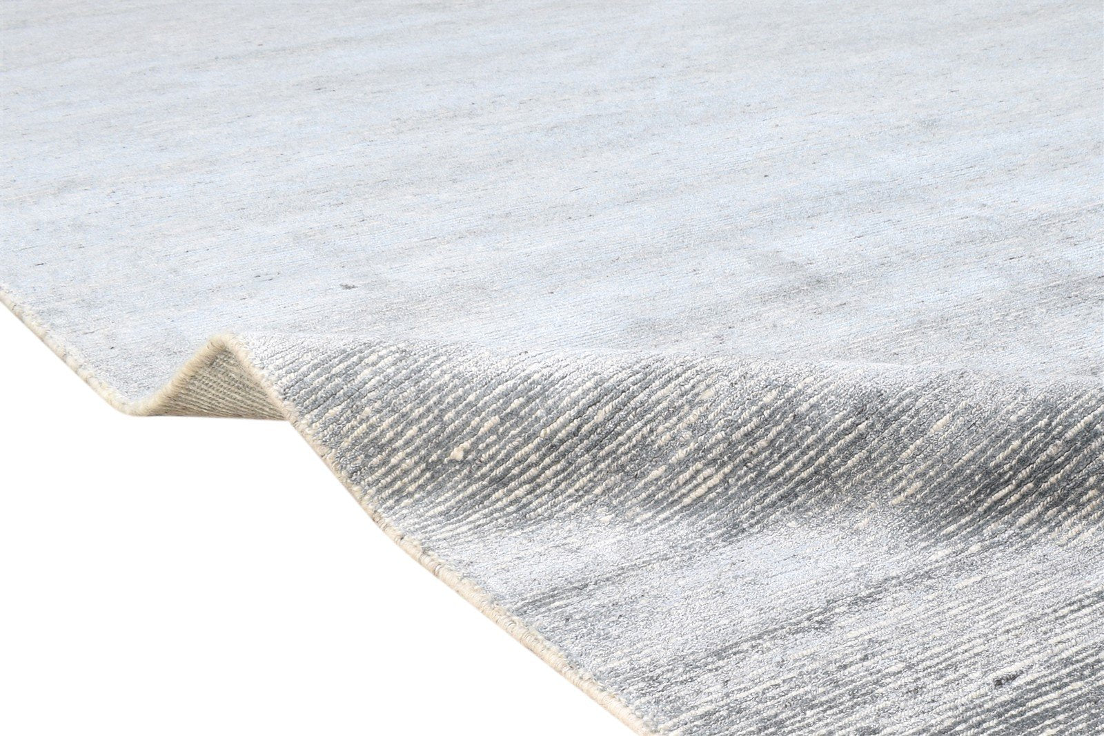 Wool / Silk Grey Rug 9X12 Modern Hand Knotted Scandinavian Solid Large Carpet  Area Rug 