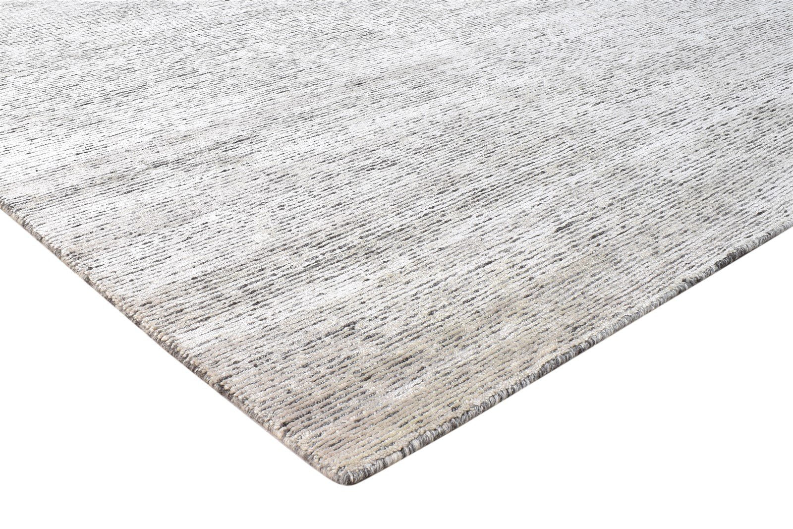 8X10 Rug Wool / Silk Beige Modern Hand Knotted Scandinavian Solid Large Carpet 