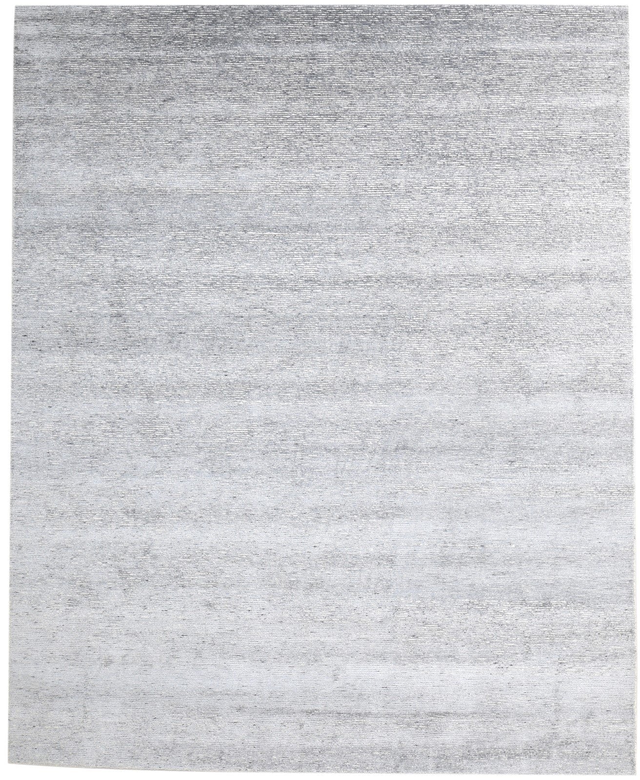 Grey Wool / Silk Rug 8X10 Modern Hand Knotted Scandinavian Solid Large Carpet 