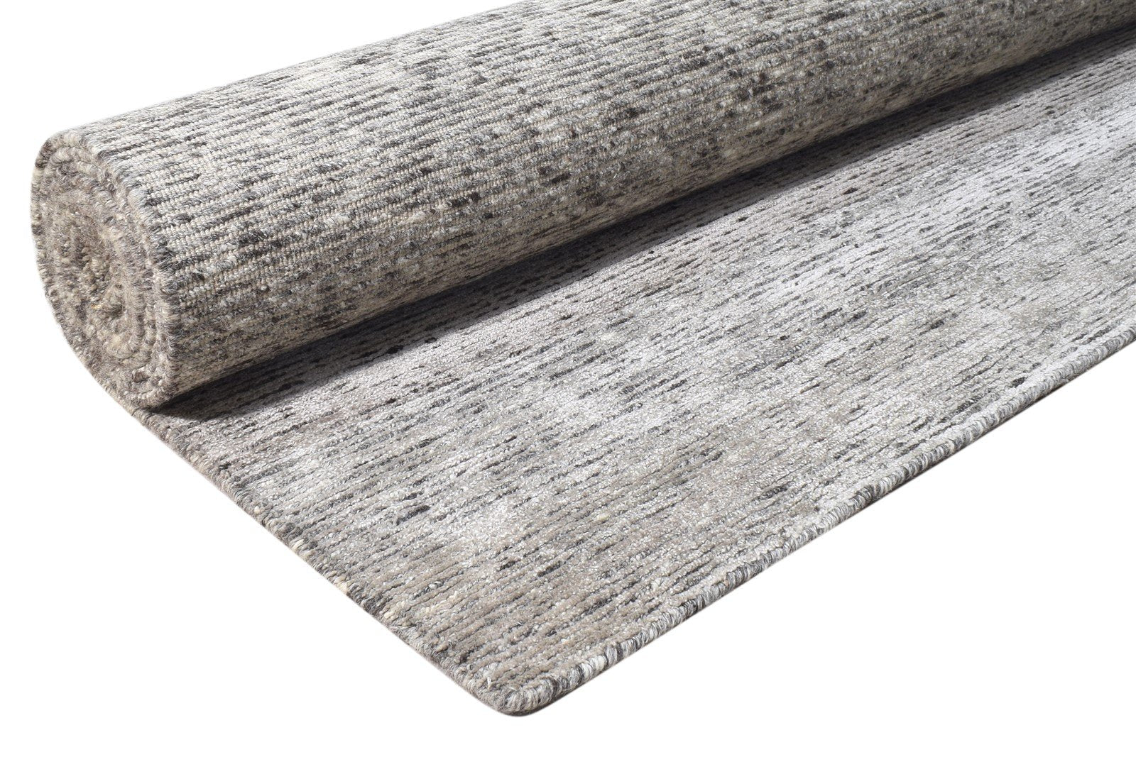 9X12 Rug Wool / Silk Grey Modern Hand Knotted Scandinavian Solid Large Carpet 