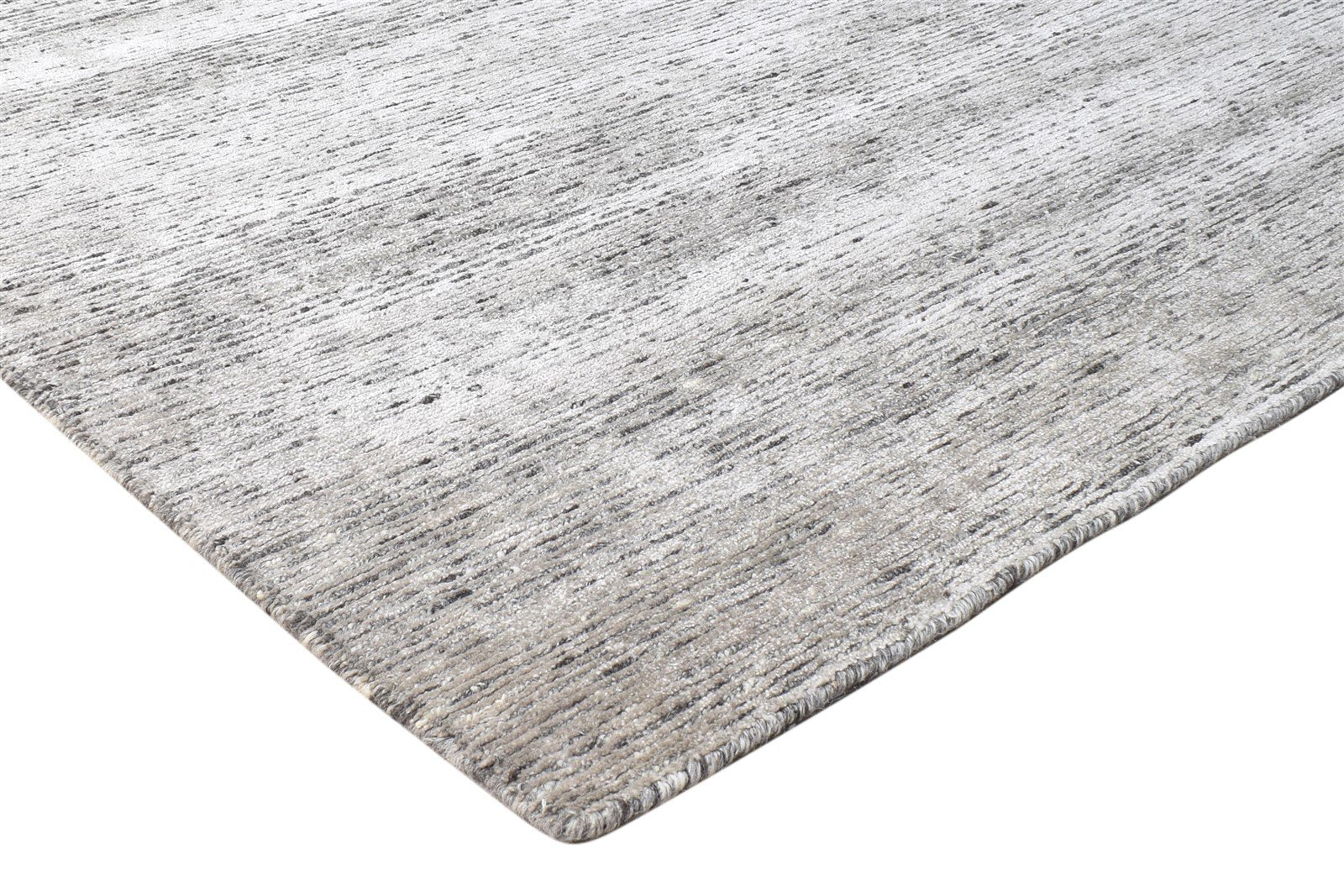 9X12 Rug Wool / Silk Grey Modern Hand Knotted Scandinavian Solid Large Carpet 