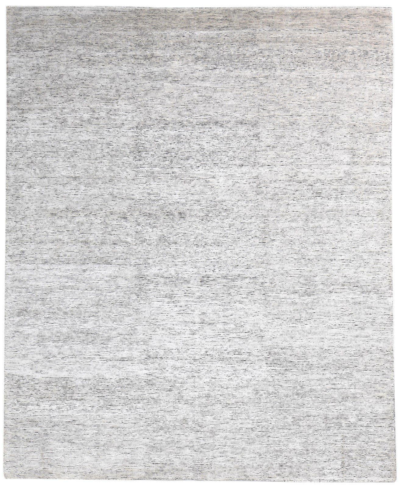 Hand Knotted Grey Wool / Silk Rug 8X9 Modern Scandinavian Solid Large Carpet 