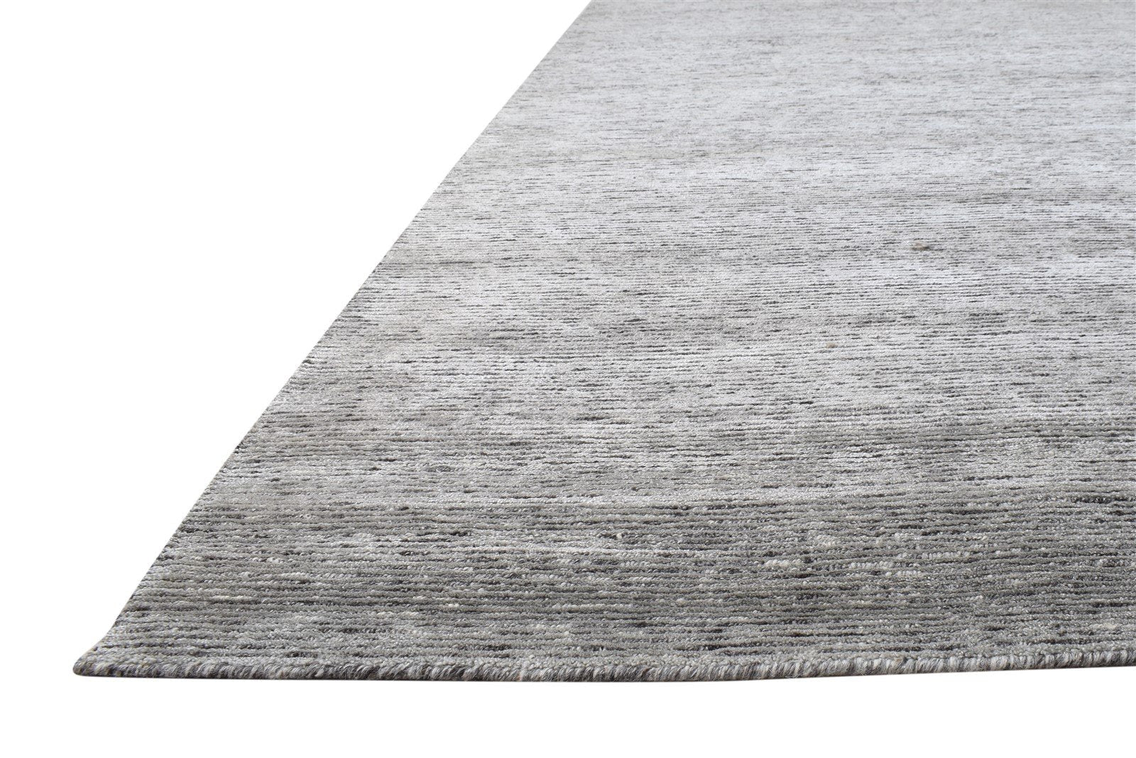 Wool / Silk Grey Rug 9X12 Modern Hand Knotted Scandinavian Solid Extra Large 