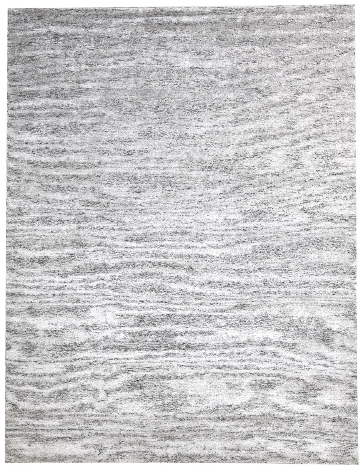 Wool / Silk Grey Rug 9X12 Modern Hand Knotted Scandinavian Solid Extra Large 