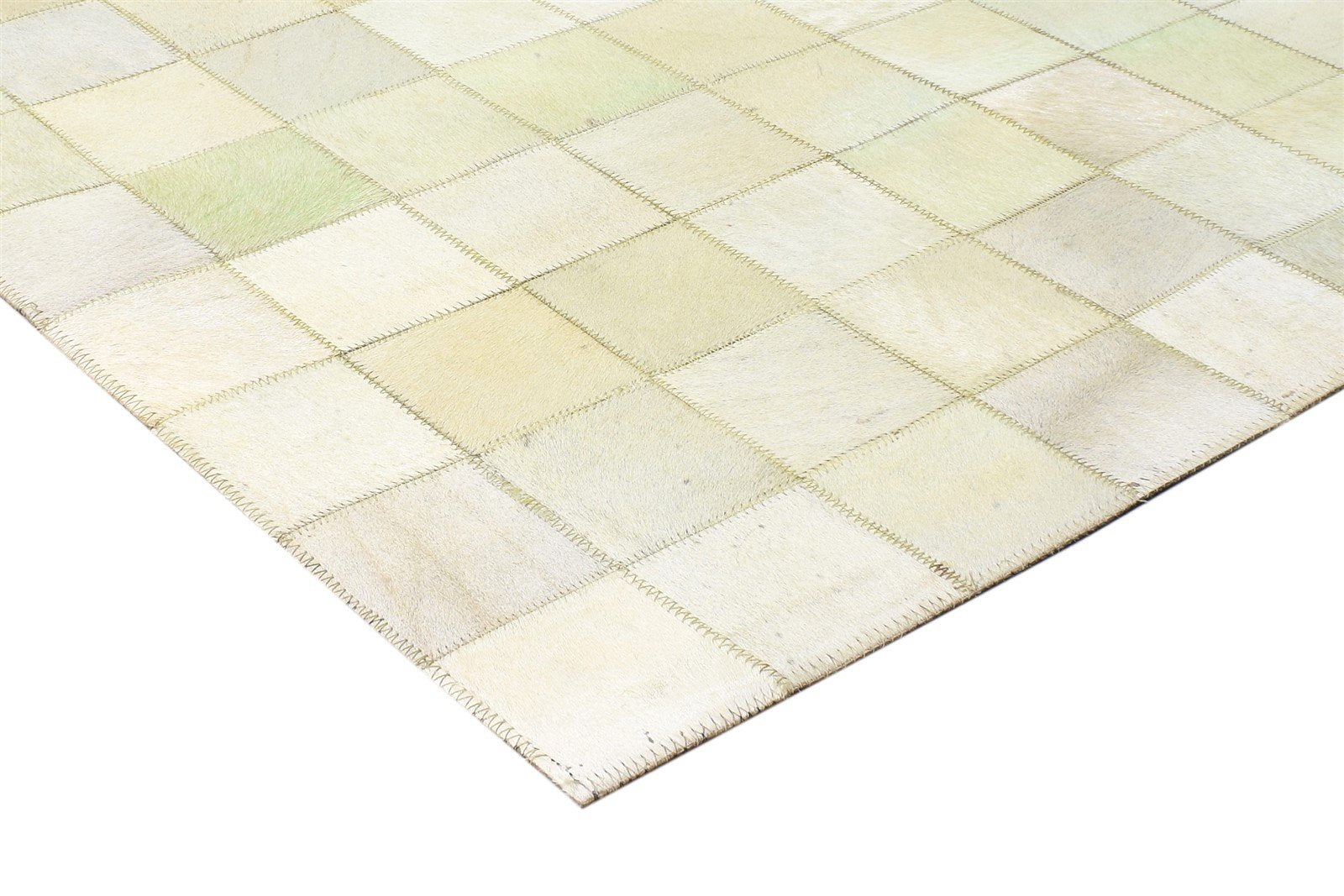 Flatweave Beige Leather Rug 4X6 Modern Scandinavian Geometric Room Size Carpet 