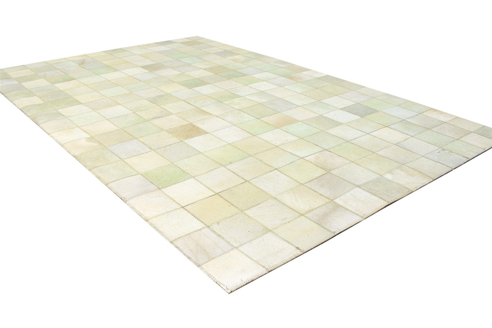 Flatweave Beige Leather Rug 4X6 Modern Scandinavian Geometric Room Size Carpet 