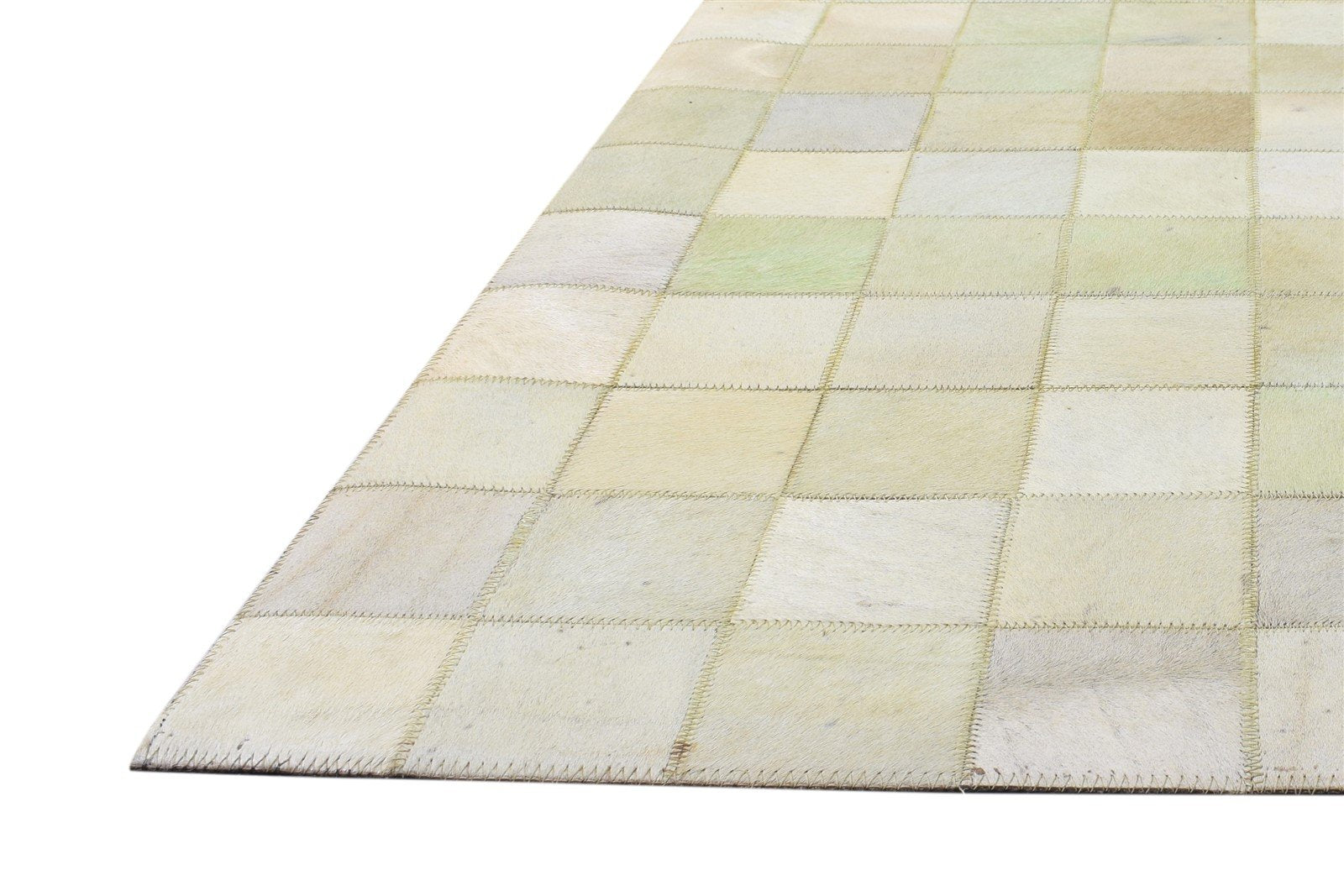 Flatweave Beige Leather Rug 4X6 Modern Scandinavian Geometric Room Size Carpet 