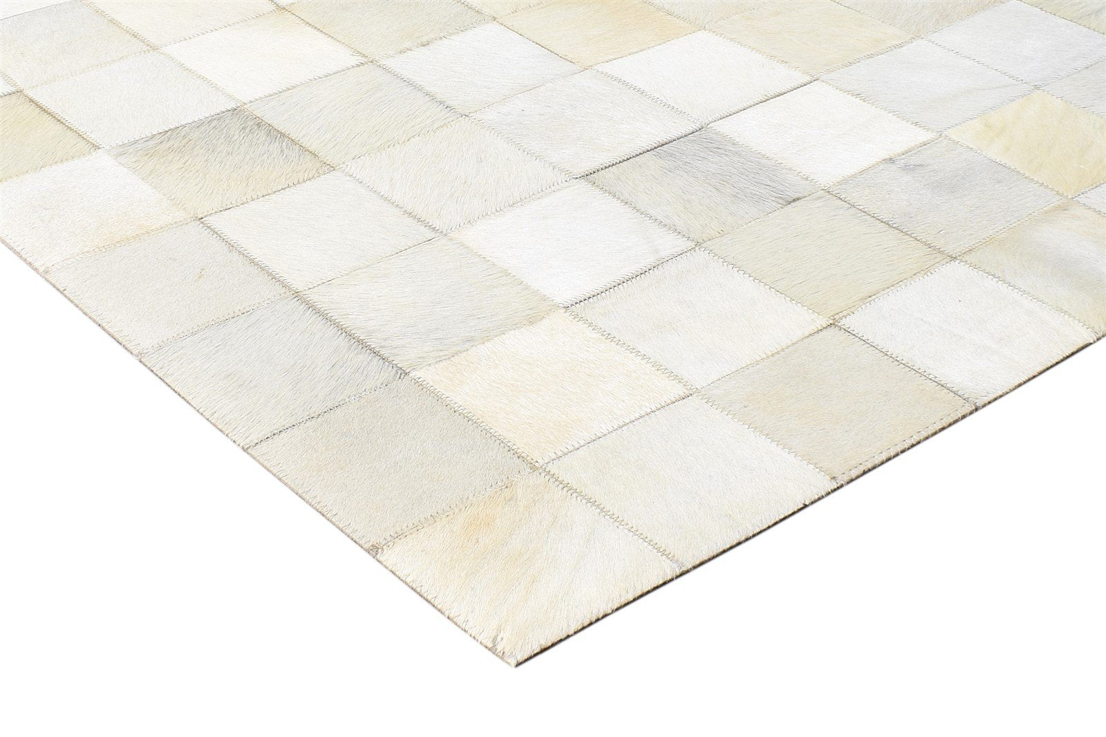 4X6 Rug Leather Ivory Modern Flatweave Scandinavian Geometric Room Size Carpet 