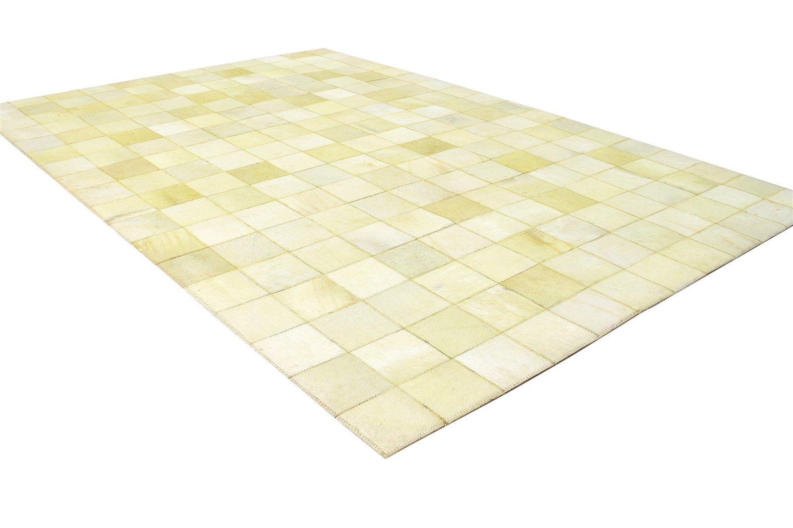 Leather Beige Rug 4X6 Modern Flatweave Scandinavian Geometric Room Size Carpet 