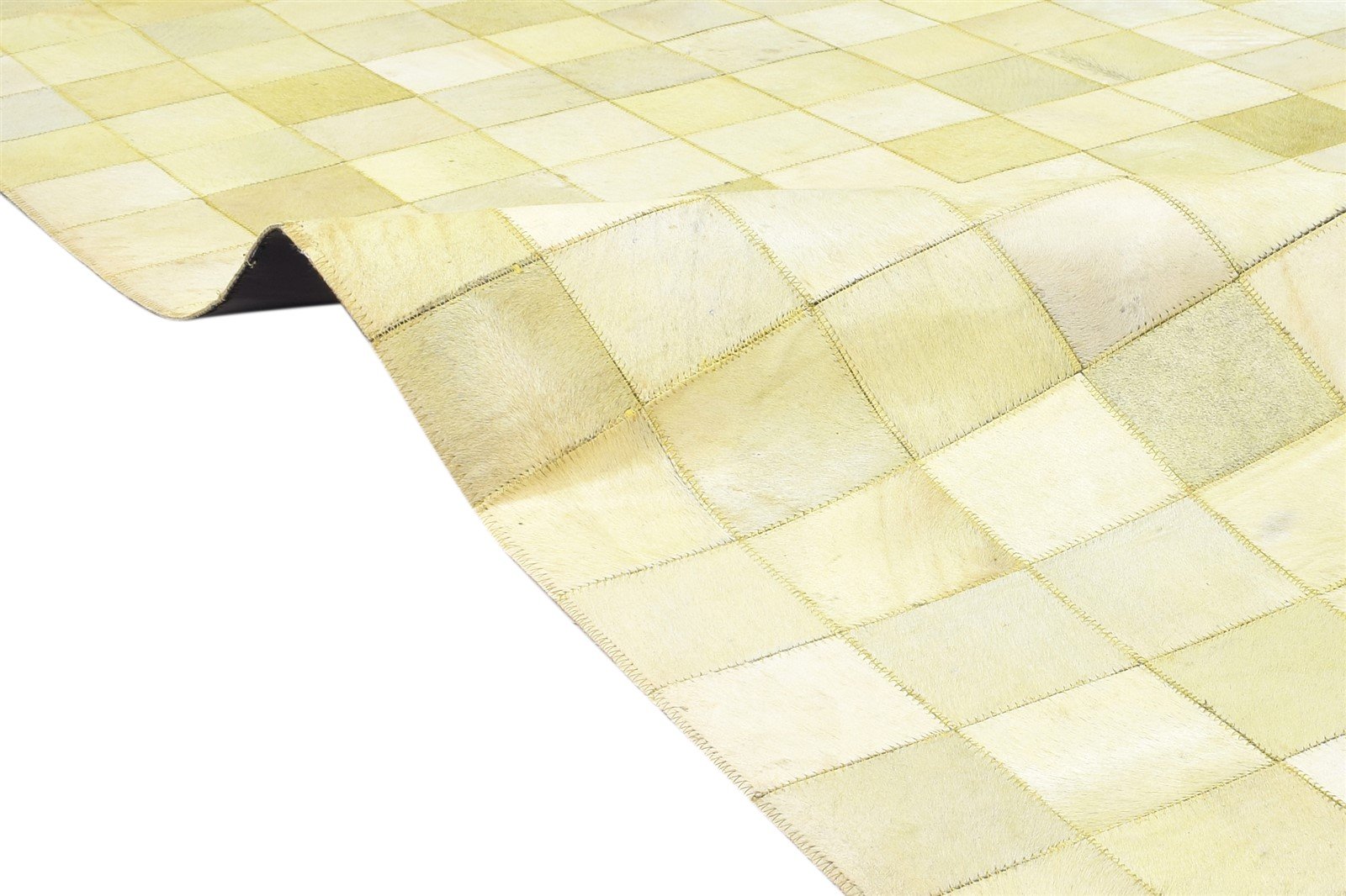 Leather Beige Rug 4X6 Modern Flatweave Scandinavian Geometric Room Size Carpet 