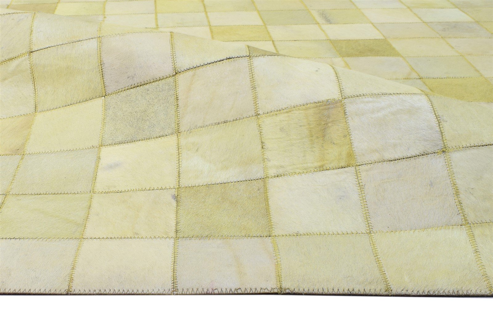 Leather Beige Rug 4X6 Modern Flatweave Scandinavian Geometric Room Size Carpet 