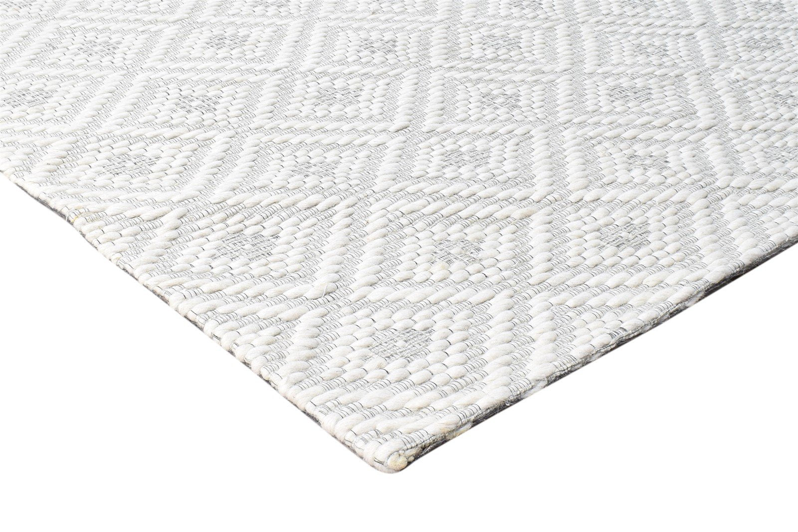 Cream Wool Rug 5' X 8' Modern Hand Woven Scandinavian Nordic Room Size Carpet 