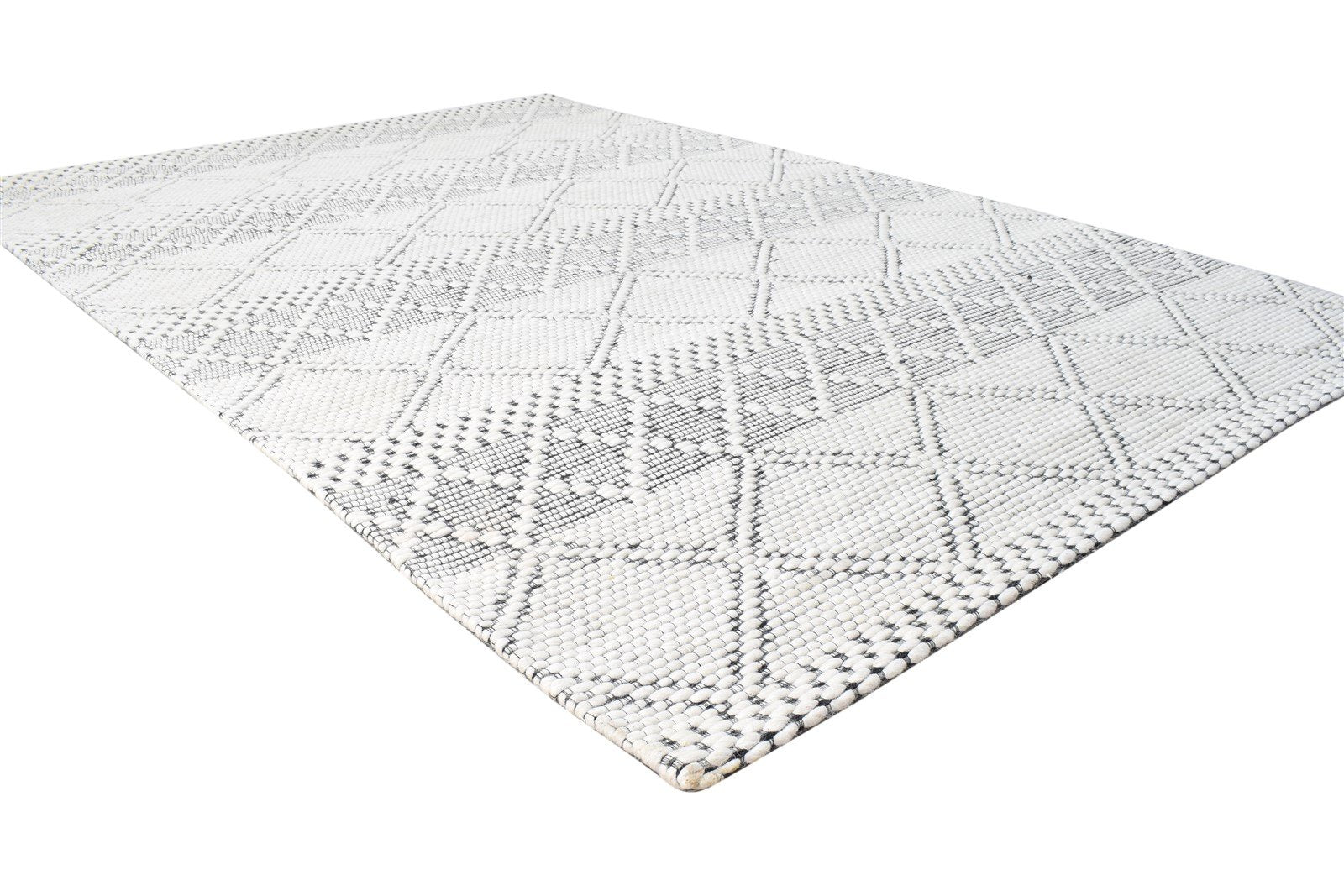 5' X 8' Rug Wool Cream Modern Jacquard Loom Scandinavian Nordic Room Size Carpet  Area Rug 
