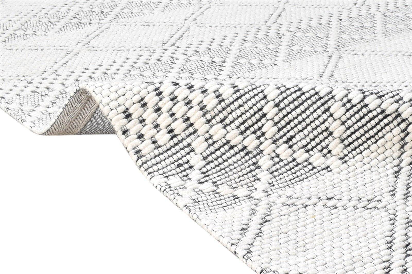 5' X 8' Rug Wool Cream Modern Jacquard Loom Scandinavian Nordic Room Size Carpet  Area Rug 