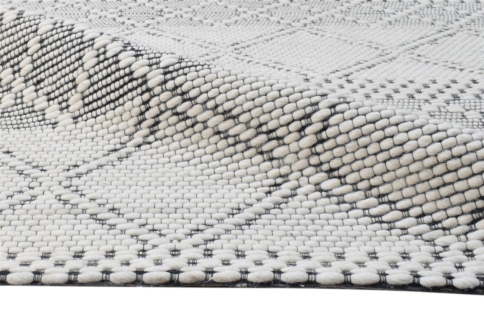 5' X 8' Rug Wool Cream Modern Jacquard Loom Scandinavian Nordic Room Size Carpet  Area Rug 