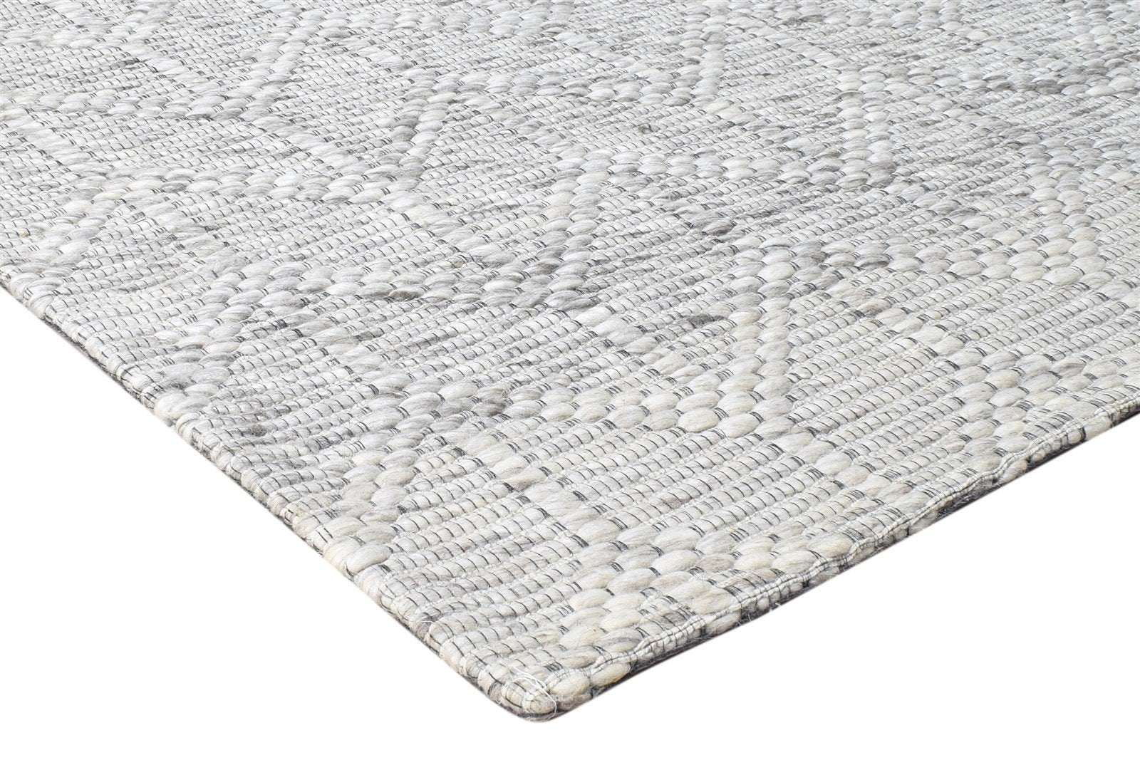 Wool Cream Rug 5' X 8' Modern Hand Woven Scandinavian Nordic Room Size Carpet 