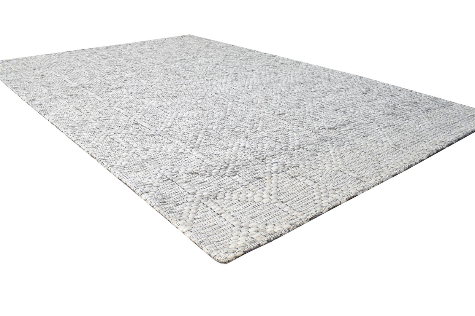 Wool Cream Rug 5' X 8' Modern Hand Woven Scandinavian Nordic Room Size Carpet 