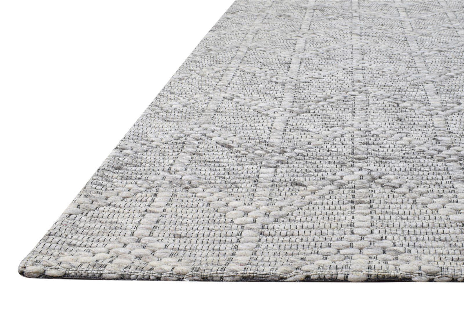 Wool Cream Rug 5' X 8' Modern Hand Woven Scandinavian Nordic Room Size Carpet 